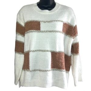 Vintage🧚‍♀️Compañía Fantástica Colorblock Glitter Strip Sweater Size S